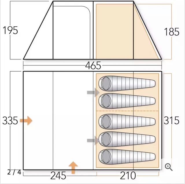 BN VANGO Icarus 500 deluxe Tent 5 Man DLX With Footprint Groundsheet