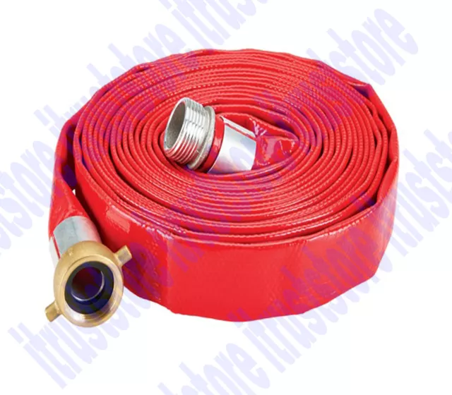 Roll Flat Trash Water Waste Pump Discharge Evacuation PVC Hose 2" x 25 ft.