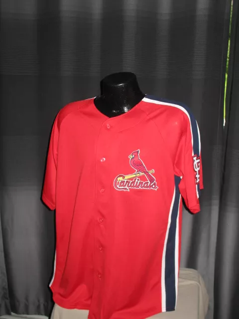 MLB St Louis Cardinals Cross Town Rivalry Red Jersey Shirt  Nwt Majestic