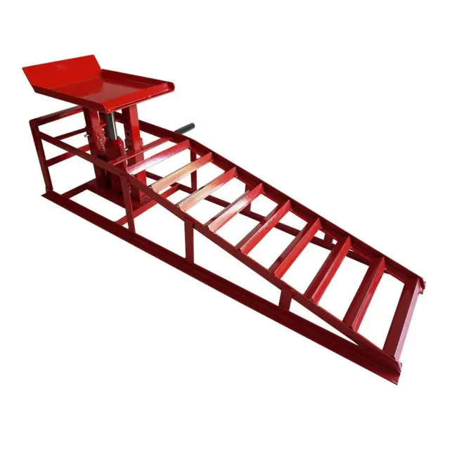 Auto Car truck Service Ramp Lifts Heavy Duty Hydraulic  Repair Frame Red