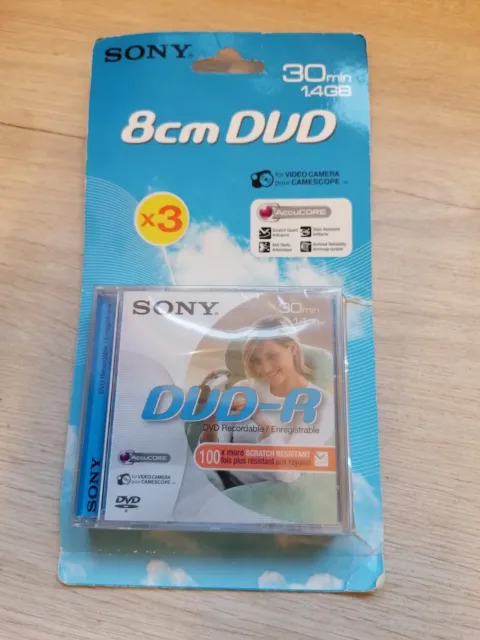 Mini discos SONY 30min 1.4GB 8cm DVD x3 nuevos