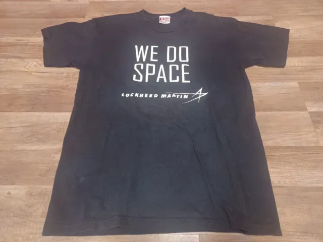 Vintage Bayside Made USA Lockheed Martin "We Do Space" Unisex T-Shirt Size Large