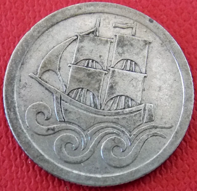 DANZIG -1/2 gulden 1923 Argent (.750) • 2,5 g • ⌀ 20 mm (Ref: 004) RARE DANZIG -1/2 gulden 1923 Argent (.750) • 2,5 g • ⌀ 20 mm (Ref: 004) RARE