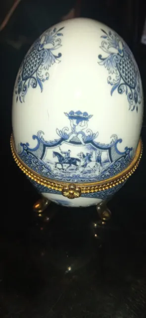 Boite A Bijoux Oeufs De Movitex En Porcelaine En Parfait Etat