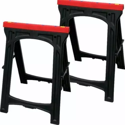 2x caballetes portátiles plegables sierra de plástico caballo carga máxima 200 kg CT1699