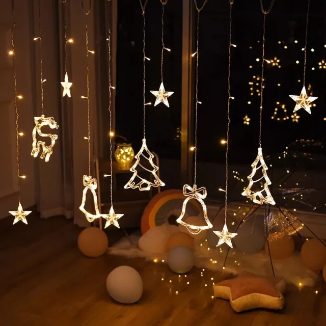 AC 110V Christmas Tree Deer Bells String Lights Fairy Lights Outdoor Decoration