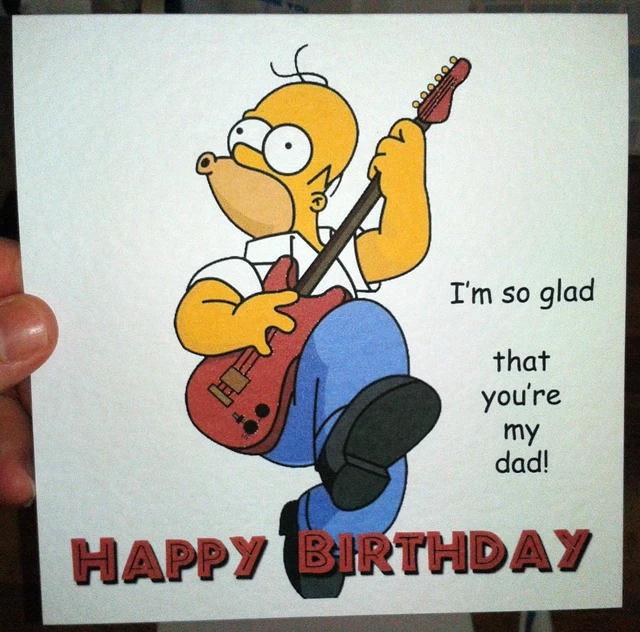 HANDGEFERTIGTE COOLE HOMER Simpson Papa Geburtstagskarte ich bin so
