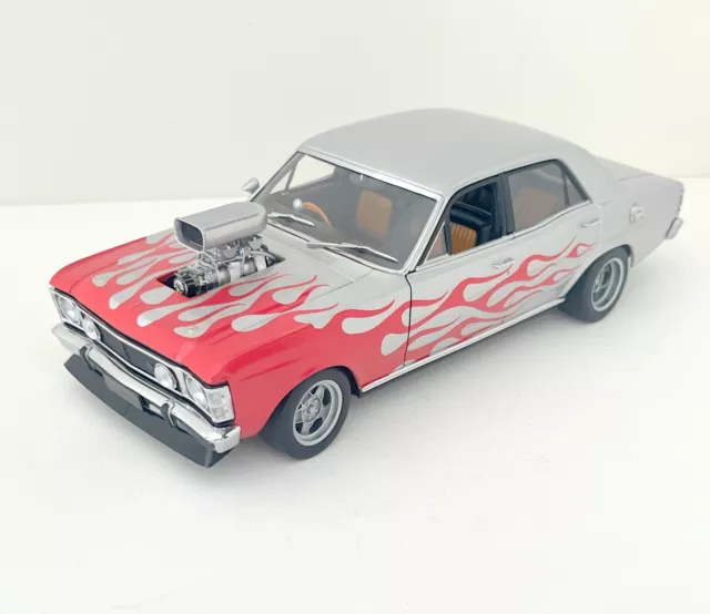 1/18 Ford XW GT Falcon Street Machine Aluminium + Mica Red Flames Custom Autoart