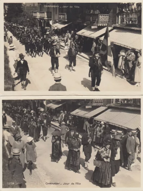 Champéry Monthey Valais Lot 2 Postcard Ancient Festival Parade Suisse Switzerland 2404338