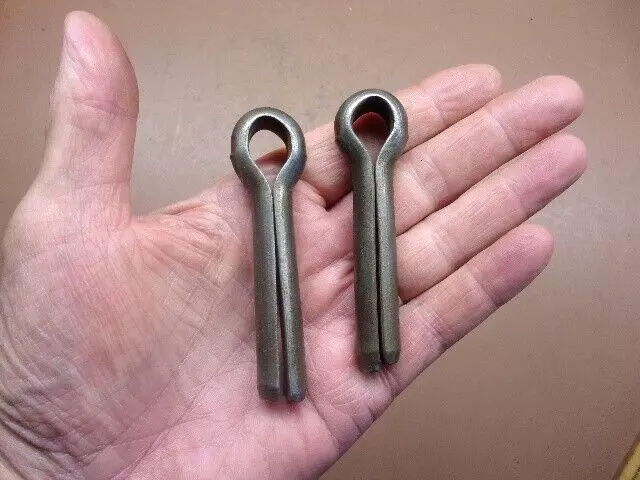 Two (2) Industrial Use Large Cotter Pins 1/2" x 3 1/2" Nice Rugged Pair FREE S/H