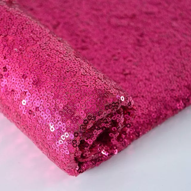 Hot Pink Pailletten funkelnd glänzend Bling Glitzer Dekor Kleid Handwerk Stoff Meter 50"