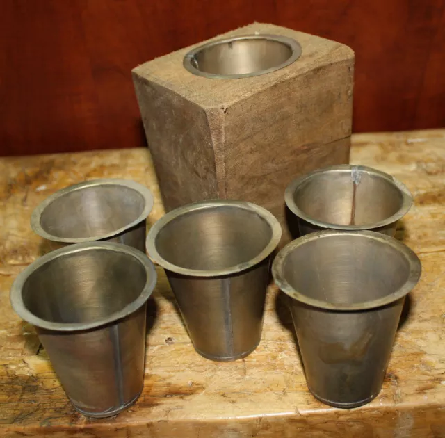 6 Replacement Sugar Mold Candle Holder Primitive TIN CUP Votives Candles