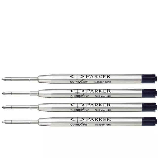 Parker Ball Point Pen Ink Refill Medium Black X 4 2