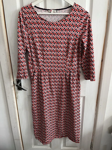 boden penny jersey dress Boden Penny Jersey Dress Womens 10 Regular Floral Quarter Sleeve Knee  Length