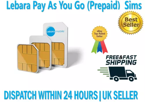 Preloaded Pay As You Go UK Sim Card with Credit For Lebara Muniets,texts&Data