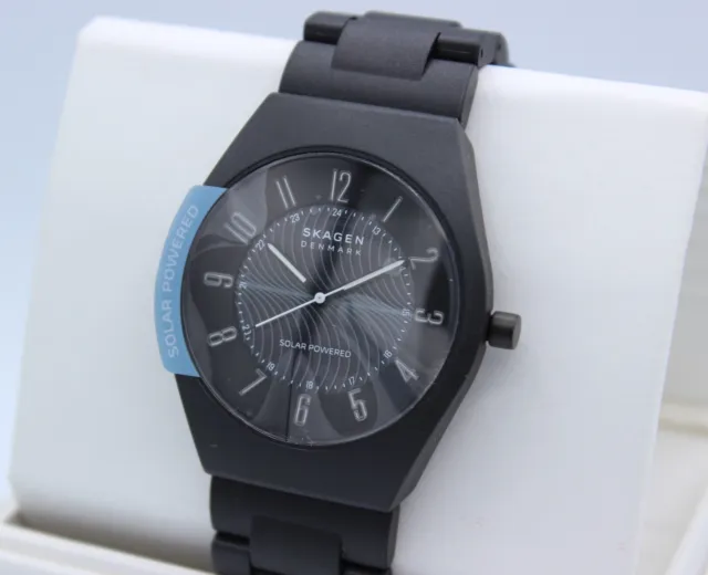 New Authentic Skagen Grenen Ocean Solar Powered Black Men's Skw6810 Watch