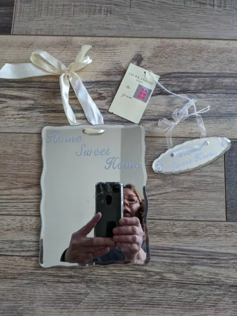 Laura Ashley Home Sweet Home Mirrors Sateen Ribbon Retail $45 Two Mirrors French