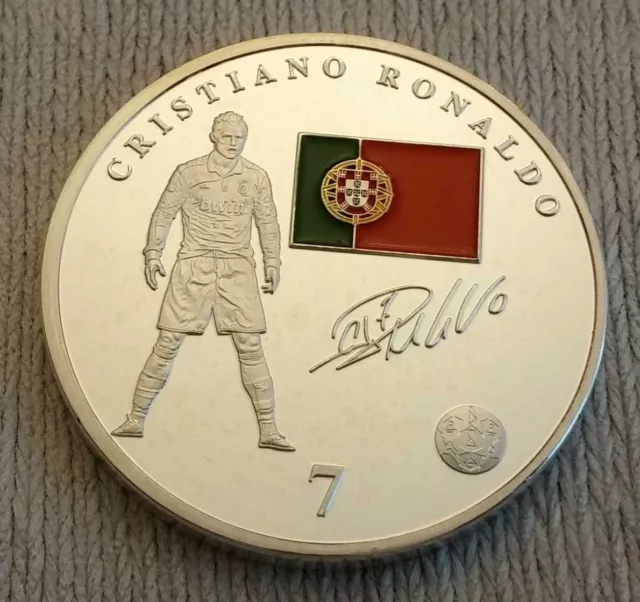 Ronaldo Silver Coin Signed Medal SPL Super Star Legend GOAT World Cup 2023 Old 2