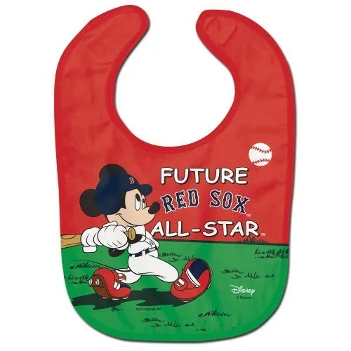 Boston Red Sox Mickey Mouse Baby Bib Disney Mlb Officially Licensed