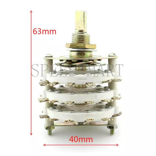 High-power Ceramic Rotary Switch 3 pole 11 position for change voice frequency