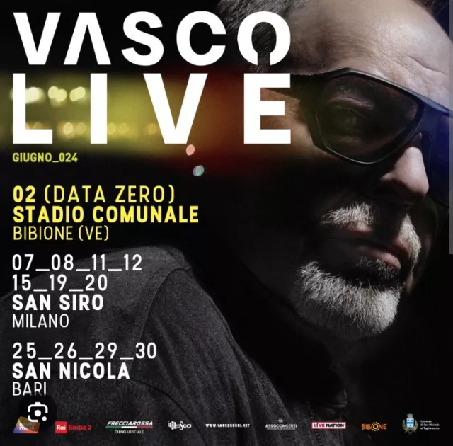 2 Biglietti concerto Vasco Rossi Milano San Siro 08/06/2024 1 Anello Settore G