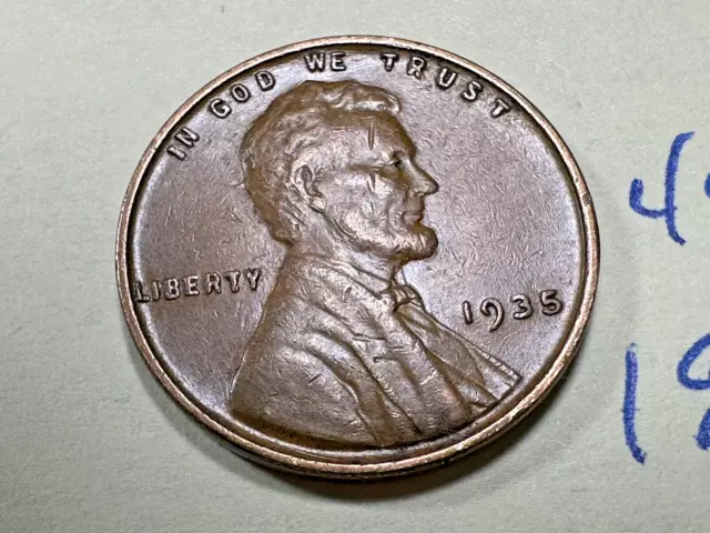 1935 1C BN Lincoln Cent WHEAT PENNY 4963N