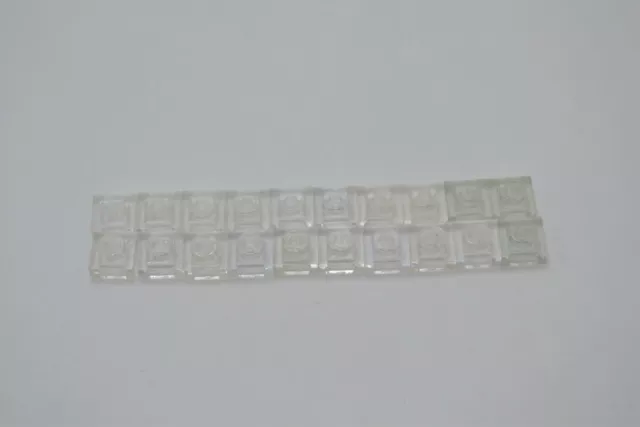 LEGO 20 x Basisplatte Bauplatte transparent klar Trans-Clear Plate 1x1 3024