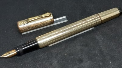 SAFETY PEN RETRATTILE KAWECO ANNI 30 LAMINATA ORO 14k REVISIONATA FUNZIONANTE 