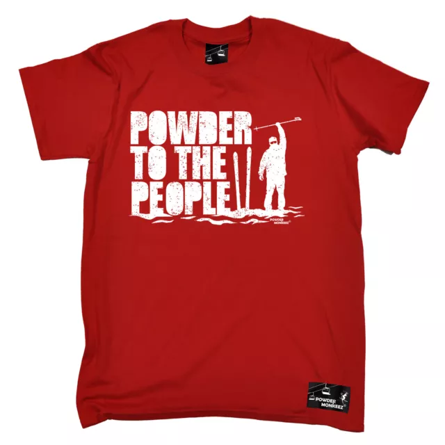 Maglietta da sci Powder To The People divertente top compleanno per lui t-shirt