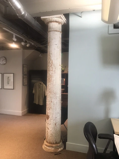 Antique 9' Wooden Columns - Pair