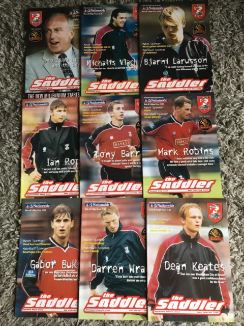 Walsall Programmes X 9 - 1999-2000