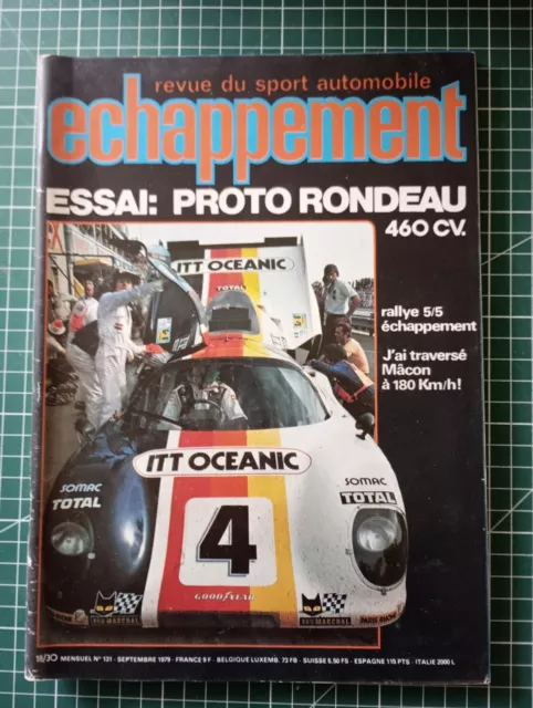 AH039 revue échappement 1979 N°131 Essai Proto Rondeau 460cv.