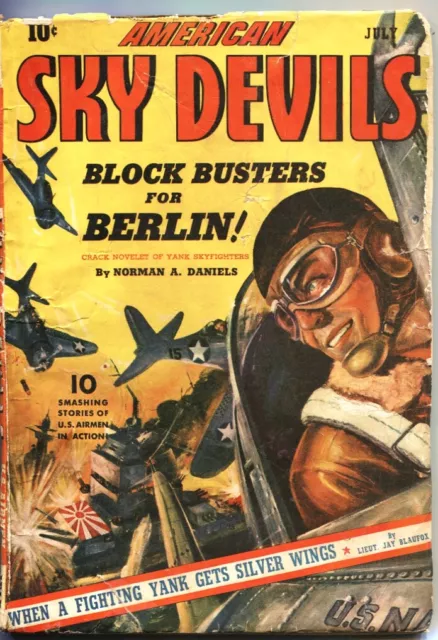 AMERICAN SKY DEVILS #--7/1943-RED CIRCLE MARVEL PULP-NORMAN SAUNDERS ART-WW ll