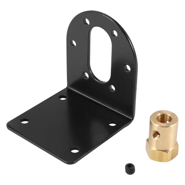 37mm DC Geared Motor Mounting Bracket Holder + 6mm Hex Coupling Black+Gold E3O6