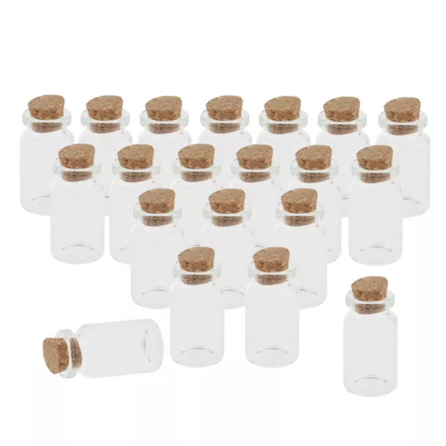 20Pcs 10ml Mini bouteilles en verre avec bouchons en liège Flacons de souhait