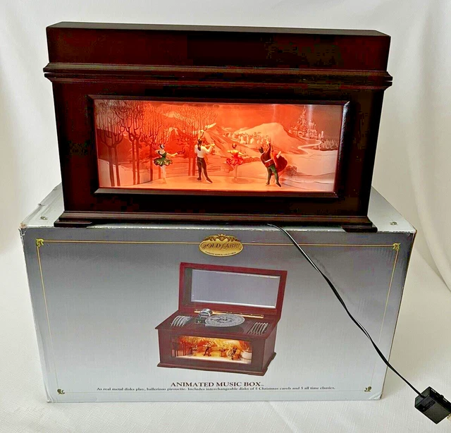 MR. CHRISTMAS ANIMATED Holiday Symphonium Music Box w/ 10 records