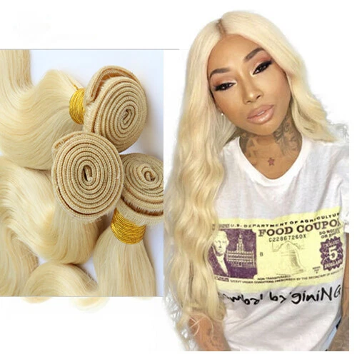 100% Brazilian Virgin 613 Fashion Blonde Bundle Body Wave Human Hair 18" 100G