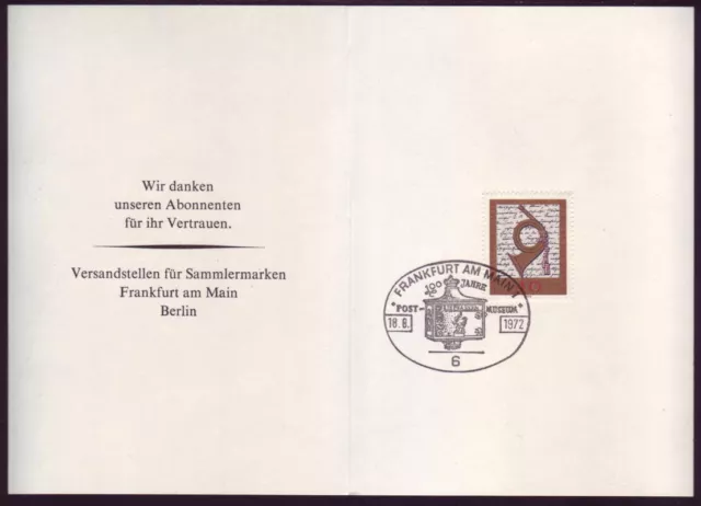 Bund 739 Jahresgabe 100 Jahre Postmuseum 1972 ESST