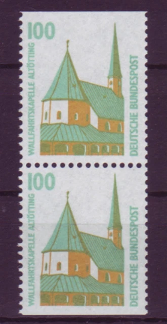 Bund 1406 u C/D ZD oben+unten geschnitten aus MH SWK 100 Pf ** gelbe Gummierung