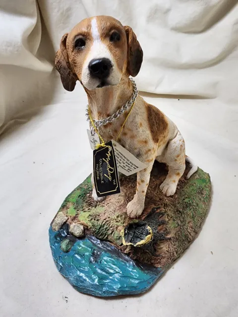 POINTER w/ stump  MY DOG Figurine Statue Pet Lovers Gift Resin