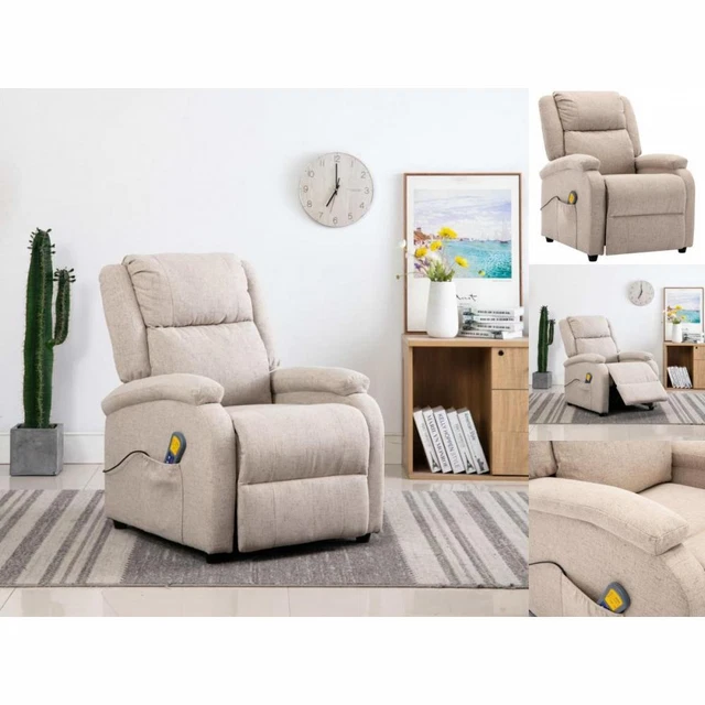 Massagesessel Cremeweiß Stoff