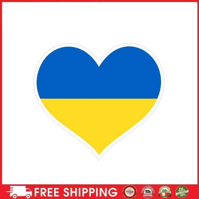 Heart Shape Ukrainian Flag Car Stickers Ukraine Auto SUV Window Laptop Decal