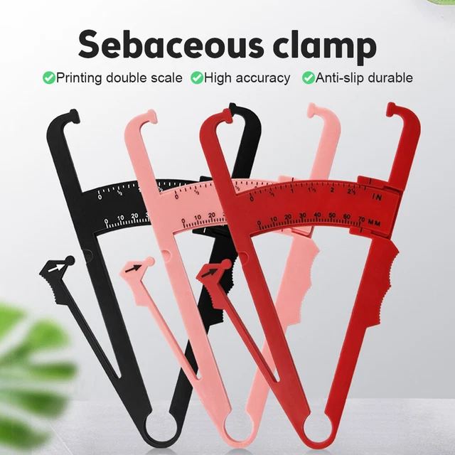 BODY FAT CALIPER w/Chart Body Mass Measuring Skinfold Tester Fitness