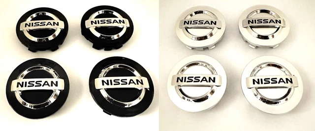 Cap De Roue 4 X Silver/black 54mm Plastic Nissan Centre Wheel Alloy Hub ...