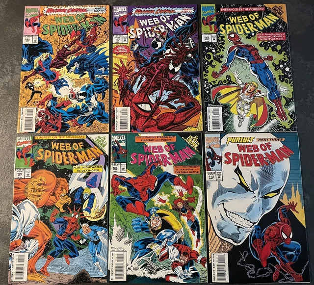 Marvel Comics Lot: WEB of SPIDER-MAN #102, 103, 104, 105, 106, 112, 117. NM/Mint