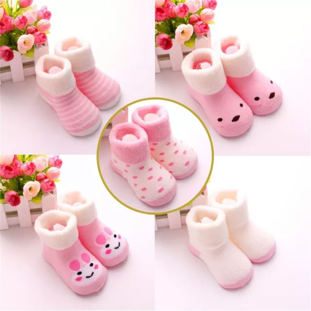 5 pares Baby Boy Girl Cartoon Sock Children Antislip Cotton Warm Feet Kid Socks 2