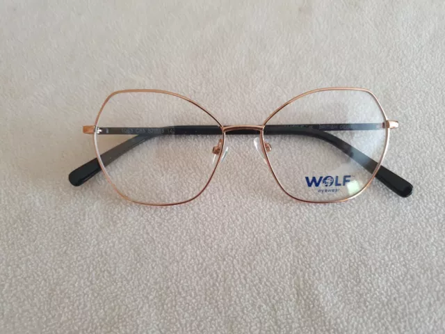 Wolf eyewear gold / black glasses frames. 1063. New with case.