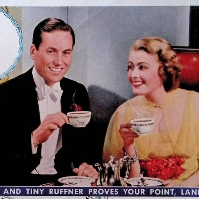 1936 Maxwell House Coffee Lanny Ross Show Boat Original Print Ad 10.5x13.5"