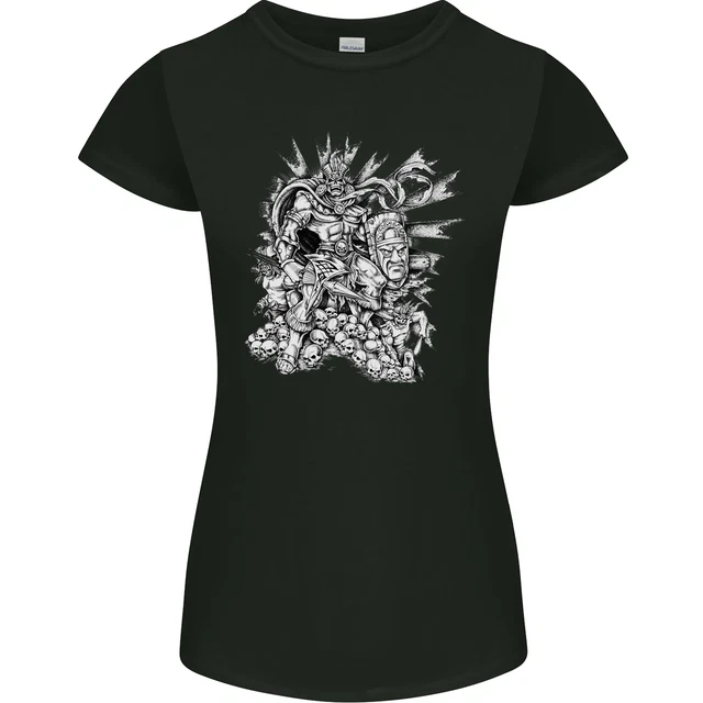T-shirt donna Inca Warrior Skull Gym arti marziali MMA Axe taglio