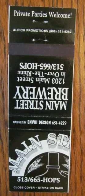 Main Street Brewery Brew Pub Matchbook Matchcover (Cincinnati, Ohio) -E1